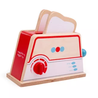 Bigjigs Toys - Fa kenyérpirító pöttyös - JátékManufaktúra