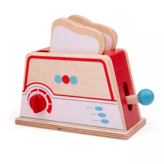 Bigjigs Toys - Fa kenyérpirító pöttyös - JátékManufaktúra