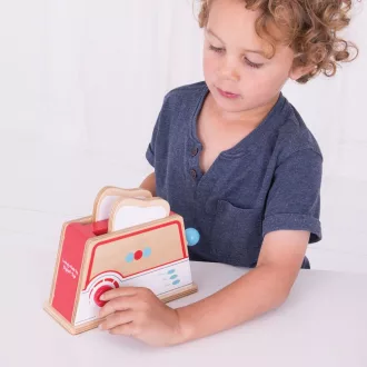 Bigjigs Toys - Fa kenyérpirító pöttyös - JátékManufaktúra