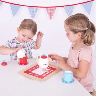 Bigjigs Toys - Pöttyös teáskészlet - JátékManufaktúra