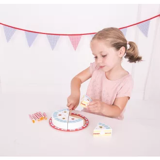Bigjigs Toys - Fa születésnapi torta szeletelős - JátékManufaktúra