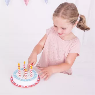 Bigjigs Toys - Fa születésnapi torta szeletelős - JátékManufaktúra