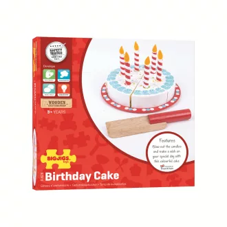 Bigjigs Toys - Fa születésnapi torta szeletelős - JátékManufaktúra