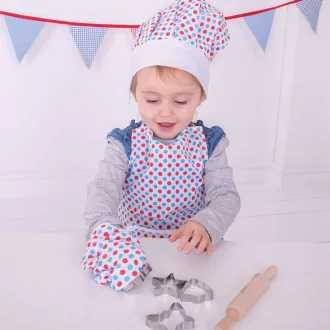 Bigjigs Toys - Szakácskészlet köténykével, pöttyös - JátékManufaktúra