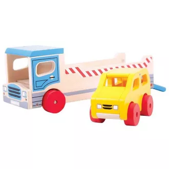 Bigjigs Toys - Fa autómentő személyautóval - JátékManufaktúra