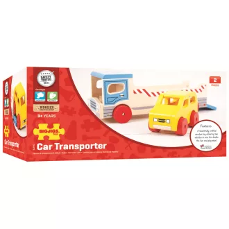 Bigjigs Toys - Fa autómentő személyautóval - JátékManufaktúra