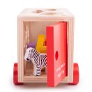 Bigjigs Toys - Fa szafari autó állatokkal - JátékManufaktúra