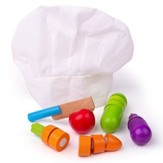 Bigjigs Toys - Fa szeletelős zöldség készlet - JátékManufaktúra