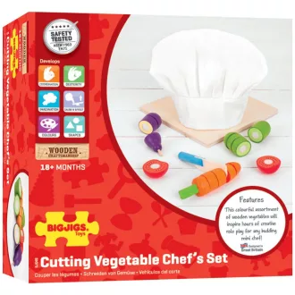 Bigjigs Toys - Fa szeletelős zöldség készlet - JátékManufaktúra