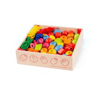 Bigjigs Toys - Fűzhető gyöngykészlet fadobozban - JátékManufaktúra