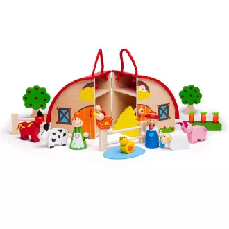 Bigjigs Toys - Tanyasi készlet bőröndben - JátékManufaktúra