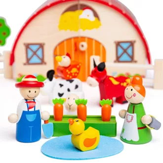 Bigjigs Toys - Tanyasi készlet bőröndben - JátékManufaktúra