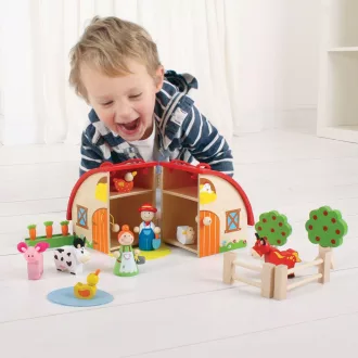 Bigjigs Toys - Tanyasi készlet bőröndben - JátékManufaktúra