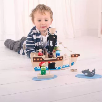 Bigjigs Toys - Kalózhajó kalózokkal - JátékManufaktúra