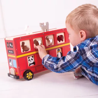 Bigjigs Toys - Fa busz állatokkal - JátékManufaktúra