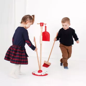 Bigjigs Toys - Takarító játékkészlet piros - JátékManufaktúra