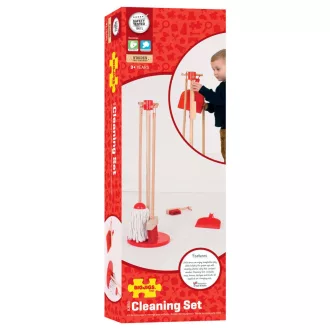 Bigjigs Toys - Takarító játékkészlet piros - JátékManufaktúra