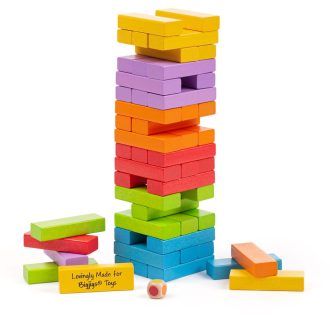 Bigjigs Toys - Színes Jenga - JátékManufaktúra