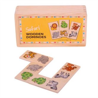 Bigjigs Toys - Fa dominó Safari - JátékManufaktúra