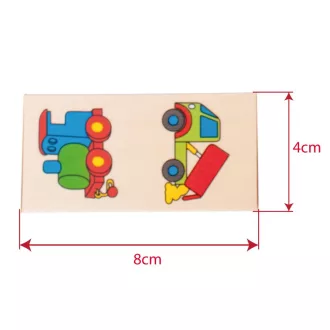 Bigjigs Toys - Fa dominó közlekedési eszközök - JátékManufaktúra