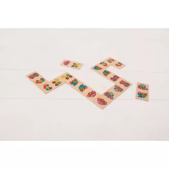 Bigjigs Toys - Fa dominó közlekedési eszközök - JátékManufaktúra