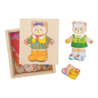 Bigjigs Toys - Öltöztetős puzzle Mackóné - JátékManufaktúra