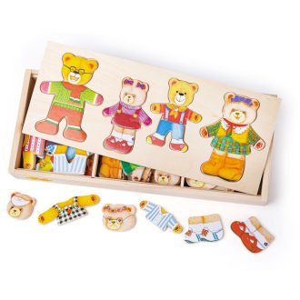 Bigjigs Toys - Öltöztetős puzzle Mackó család - JátékManufaktúra
