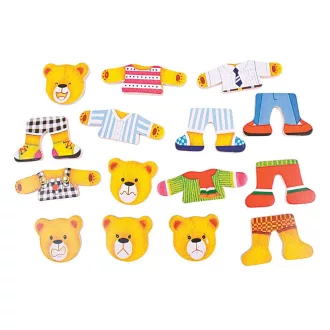 Bigjigs Toys - Öltöztetős puzzle Mackó család - JátékManufaktúra