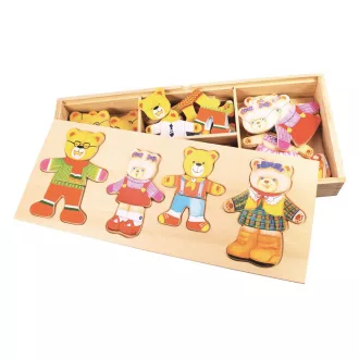 Bigjigs Toys - Öltöztetős puzzle Mackó család - JátékManufaktúra