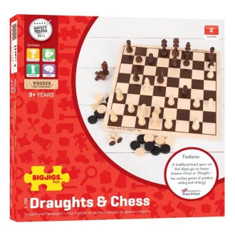 Bigjigs Toys - Fa sakk és dámajáték - JátékManufaktúra