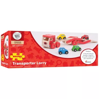 Bigjigs Toys - Fa kamion autókkal - JátékManufaktúra