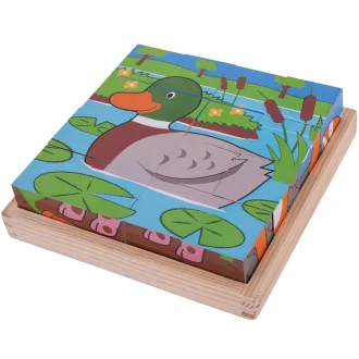 Bigjigs Toys - Képes kockák Farm - JátékManufaktúra