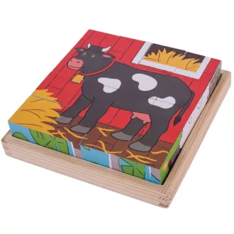 Bigjigs Toys - Képes kockák Farm - JátékManufaktúra