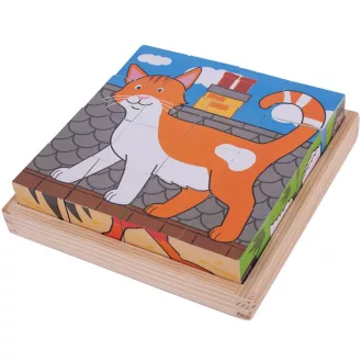 Bigjigs Toys - Képes kockák Farm - JátékManufaktúra