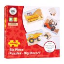 Bigjigs Toys - 3 az 1-ben puzzle Építőgépek - JátékManufaktúra