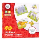 Bigjigs Toys - 3 az 1-ben puzzle Szafari állatok - JátékManufaktúra