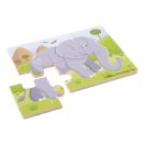 Bigjigs Toys - 3 az 1-ben puzzle Szafari állatok - JátékManufaktúra