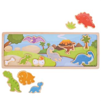 Bigjigs Toys - Mágneses puzzle dinoszauruszok - JátékManufaktúra