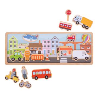 Bigjigs Toys - Mágneses puzzle Város - JátékManufaktúra