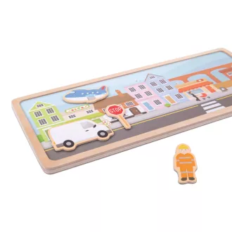 Bigjigs Toys - Mágneses puzzle Város - JátékManufaktúra