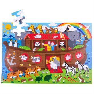 Bigjigs Toys - Padlópuzzle Noé bárkája (48 db) - JátékManufaktúra