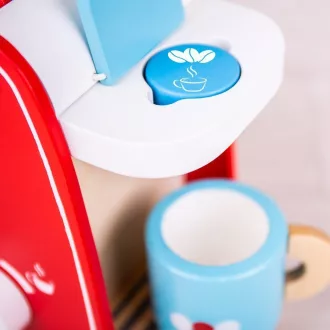 Bigjigs Toys Drevený kávovar červený - poškodený obal