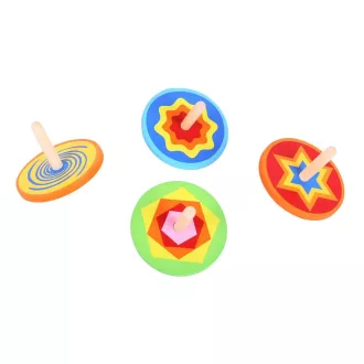 Bigjigs Toys - Színes fa pörgettyű 1 db - JátékManufaktúra