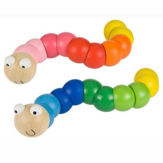 Bigjigs Toys - Fa játék - Színes kukac kék - JátékManufaktúra