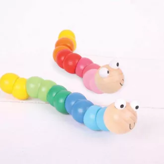Bigjigs Toys - Fa színes kukac 1 db - JátékManufaktúra
