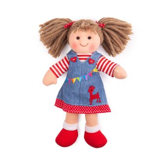 Bigjigs Toys - Textilbaba Hattie 28 cm - JátékManufaktúra
