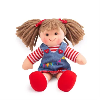 Bigjigs Toys - Textilbaba Hattie 28 cm - JátékManufaktúra