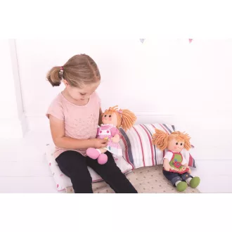 Bigjigs Toys - Rózsaszín pizsama babának 38 cm - JátékManufaktúra