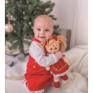 Bigjigs Toys - Kék kabát kalappal babának 28 cm - JátékManufaktúra