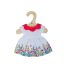 Bigjigs Toys - Fehér virágos ruha piros gallérral babának 25 cm - JátékManufaktúra